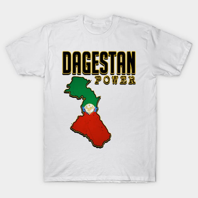 Dagestan Power, Flag Of Dagestan, Dagestan Map T-Shirt by Jakavonis